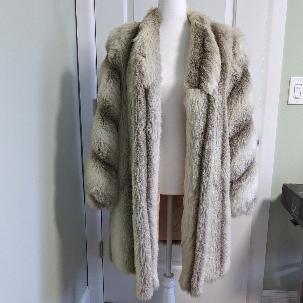 VINTAGE Faux Fur Long Jacket